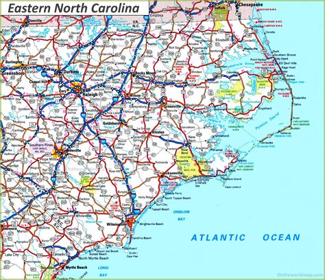 Map of Eastern North Carolina